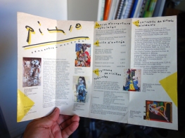 Inside of the brochure. Notice the contrast between the titles and the copy.